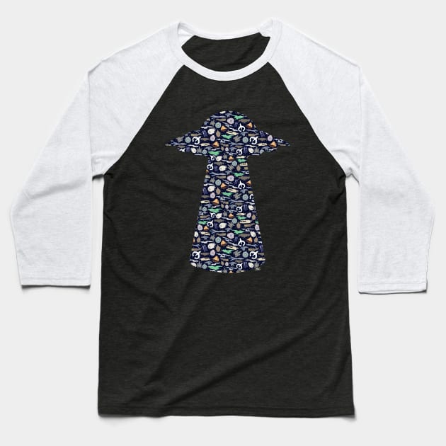 Sci-Fi Space Ships (Shape) Baseball T-Shirt by SpectreSparkC